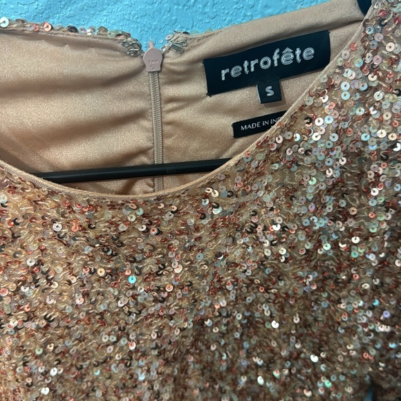 Nik Ki mini sequin dress by Retrofete, rose gold. - Picture 3 of 4